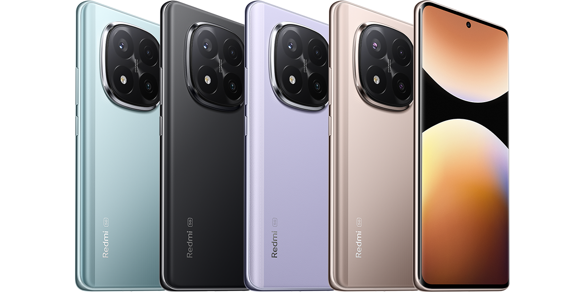 Redmi Note 14 Pro+ 5G front and rear views in the official colour lineup
